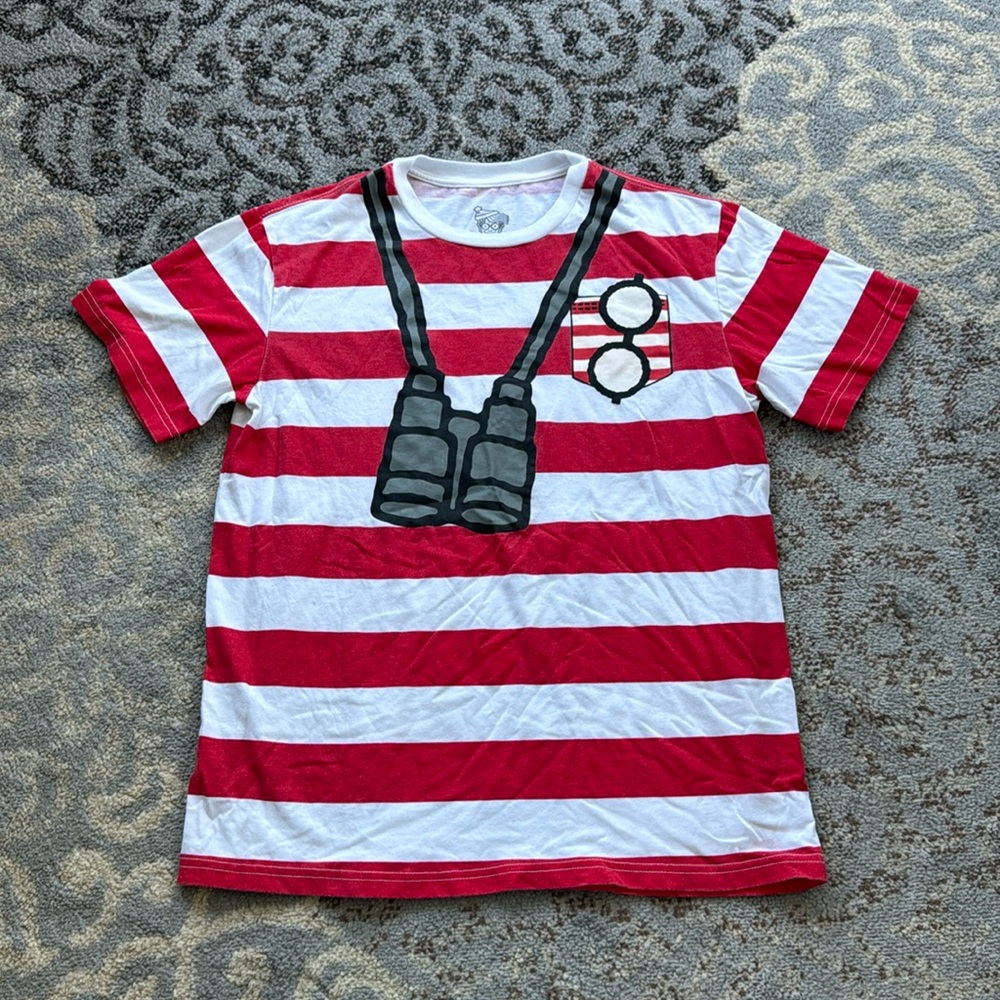 Where’s Waldo? Red & White Striped Tee Medium